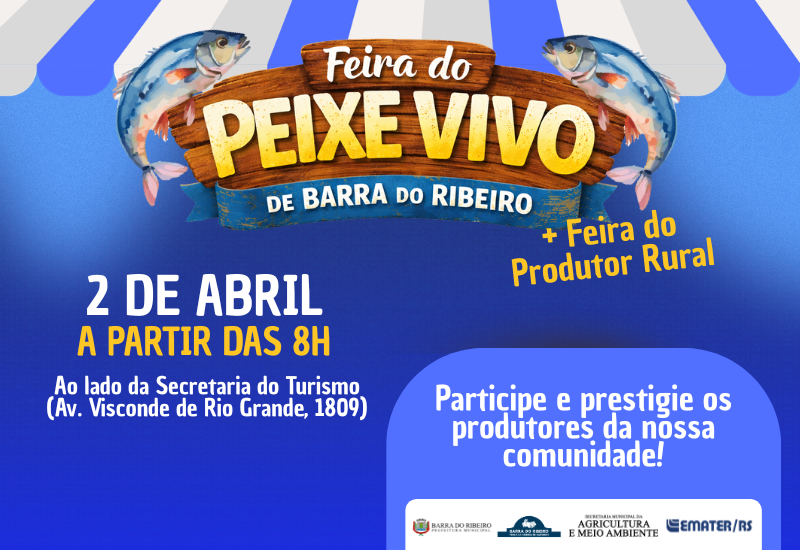 Vem aí a Feira do Peixe Vivo de Barra do Ribeiro!