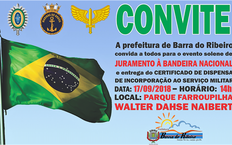 DATA DO JURAMENTO À BANDEIRA EM 2018