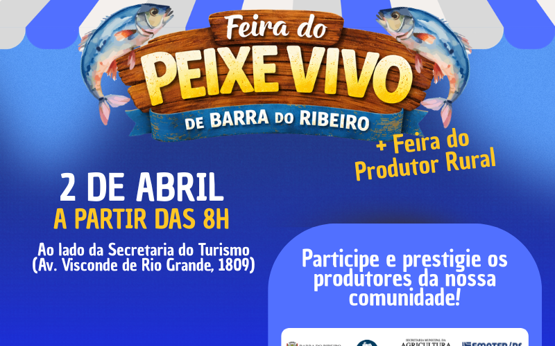 Vem aí a Feira do Peixe Vivo de Barra do Ribeiro!